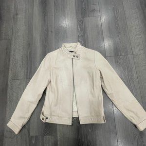 Banana Republic light beige leather jacket size  XS